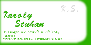 karoly stuhan business card